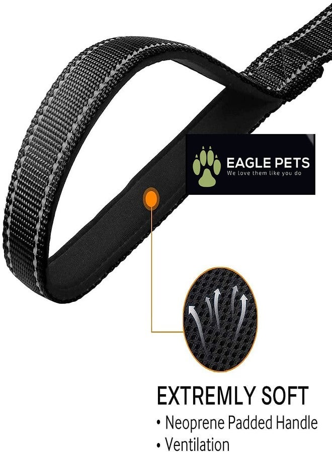 Eagle Pets 5FT Dog Leash, Double-Sided Reflective Nylon Dogs Leashes with Soft Padded Handle for Training, Walking Lead for Large, Medium & Small Dogs (Black 1inch). - Image 2